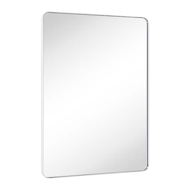 TEHOME Kengston 36 in. W x 48 in. H Rectangular Stainless Steel Metal Framed Wall Mounted Bathroom Vanity Mirror in Chrome