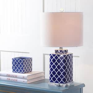 Clarke 23 in. H Blue/White Chinoiserie Table Lamp