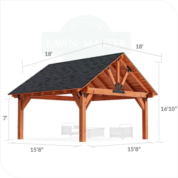 Lawnmaster Pro Assembled Gable 18 ft. x 18 ft. Premium Heavy North
