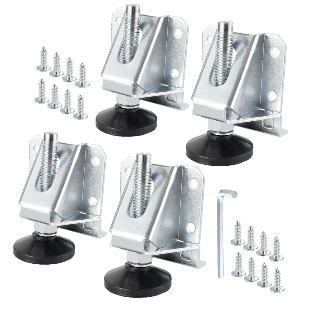 ‎POWERTEC Heavy-Duty Leveler Legs with Lock Nuts for Cabinets Furniture Shelves Tables (4 Pack)