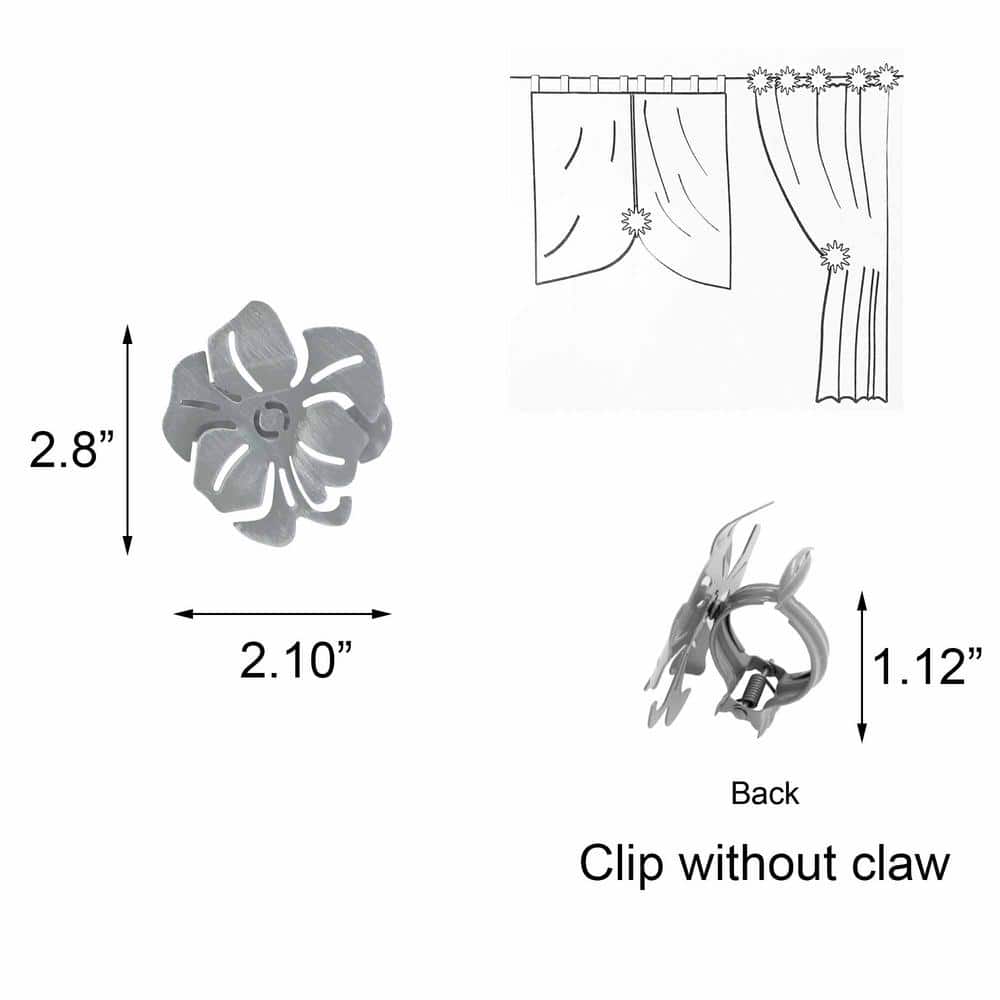 White Metal Poppy Flower Curtain Tiebacks Set of 2
