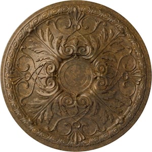 26 in. x 3 in. Tristan Urethane Ceiling Medallion (Fits Canopies up to 5-1/2 in.), Rubbed Bronze