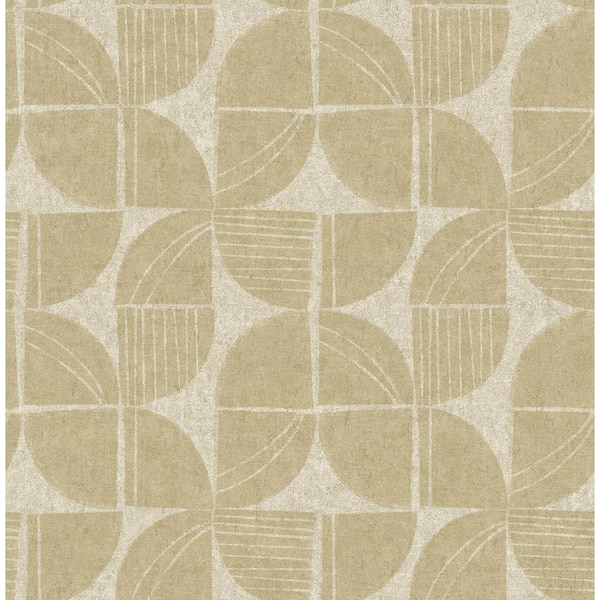 A-Street Prints Baxter Honey Yellow Semicircle Mosaic Wallpaper Sample