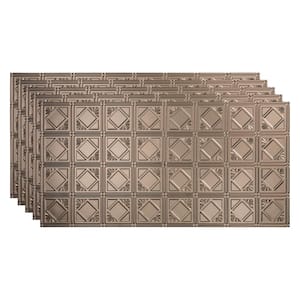Traditional #4 2 ft. x 4 ft. Glue Up Vinyl Ceiling Tile in Brushed Nickel (40 sq. ft.)
