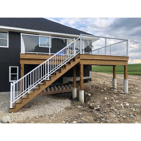 Vista 42 in. H x 2.5 in. W Black Aluminum Bottom Stair Post for Stair Railing Kit