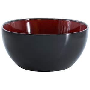 Urban Cafe 10.3 in. 45 fl. oz. Red Stoneware Serving Bowl