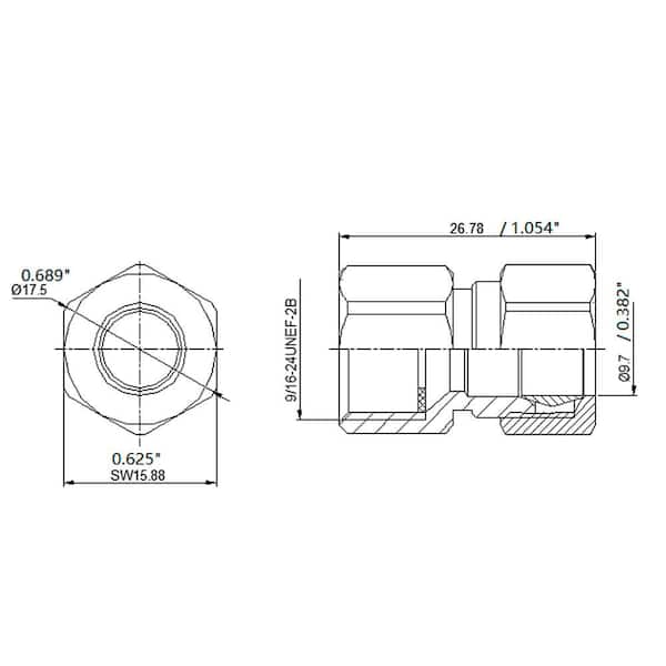 3/8 in. OD Compression x 3/8 in. Flare Brass Adapter Fitting