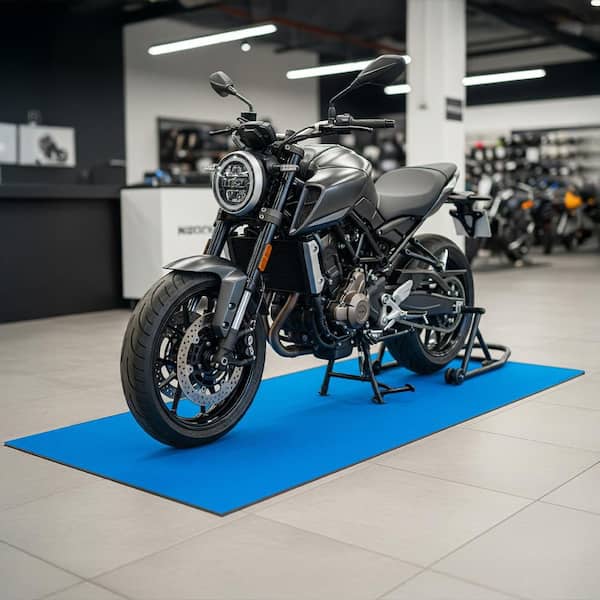Rubber-Cal TFS-122 Motorcycle Mat - Light Brown - 48 in. W x 72 in