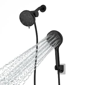 8-Spray Patterns with 1.8 GPM 4.7 in. Wall Mount Dual Shower Heads in Matte Black