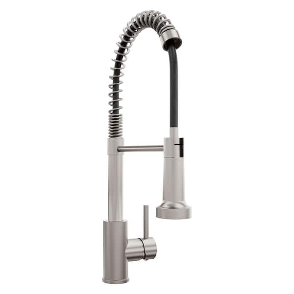 Rubicon Pull Down Spring Spray Wand Kitchen Faucet in Brushed Nickel