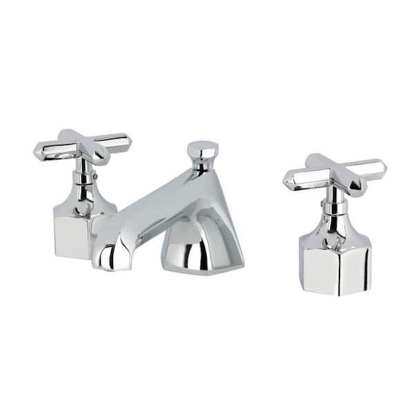 Navei 8 in. Widespread 2-Handle Bathroom Faucet in Polished Chrome