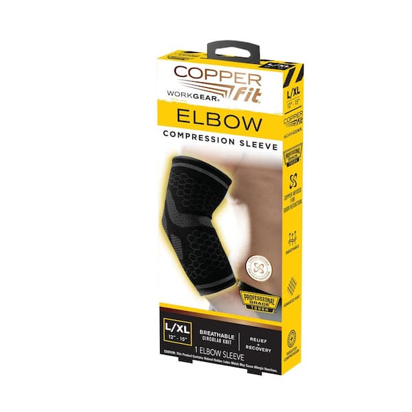 COPPER FIT Work Gear Large/Extra Large Compression Elbow Sleeve CFWGELSLLXL  - The Home Depot