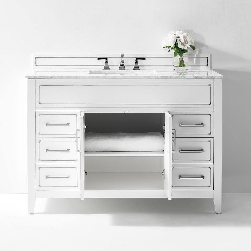 Aspen 48'' White Marble Top Single Bathroom Vanity
