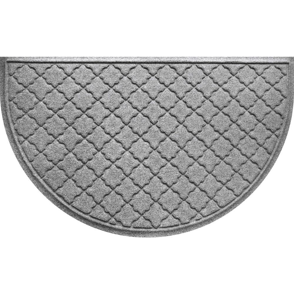 Waterhog Cordova 24 in. x 39 in. Half Round PET Polyester Indoor Outdoor Do