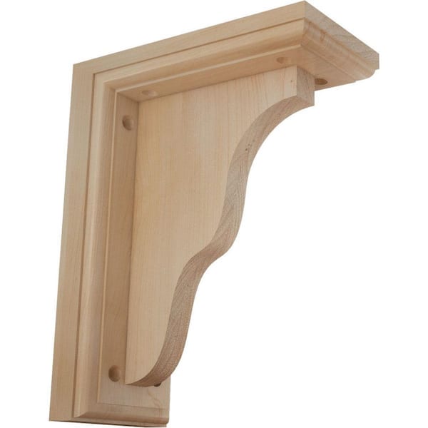 Ekena Millwork 3-1/2 in. x 7 in. x 9 in. Maple Hamilton Traditional Bracket