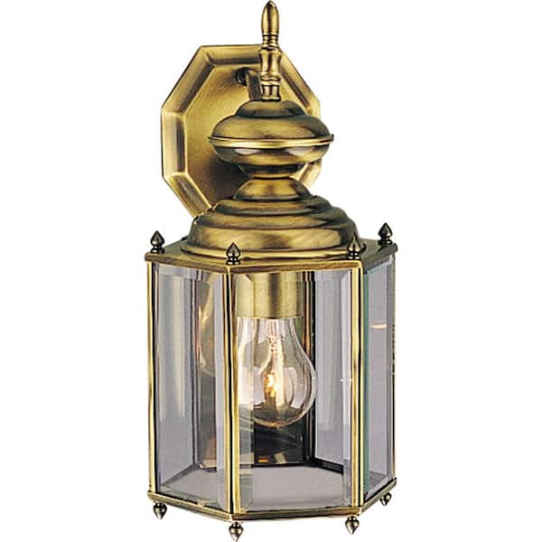 Progress Lighting BrassGUARD Collection Antique Brass 1-light Wall Lantern