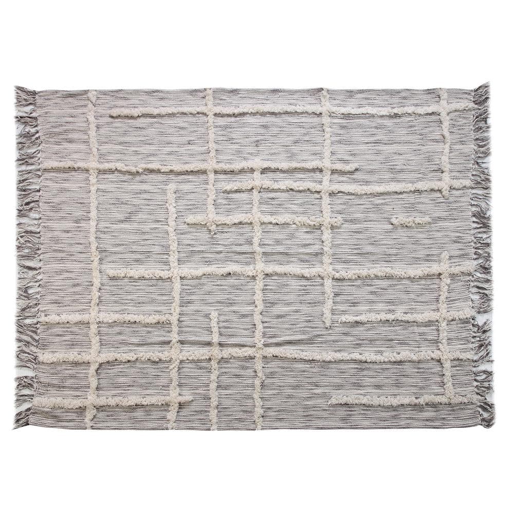 Soft Gray Cotton Machine Washable Throw Blanket