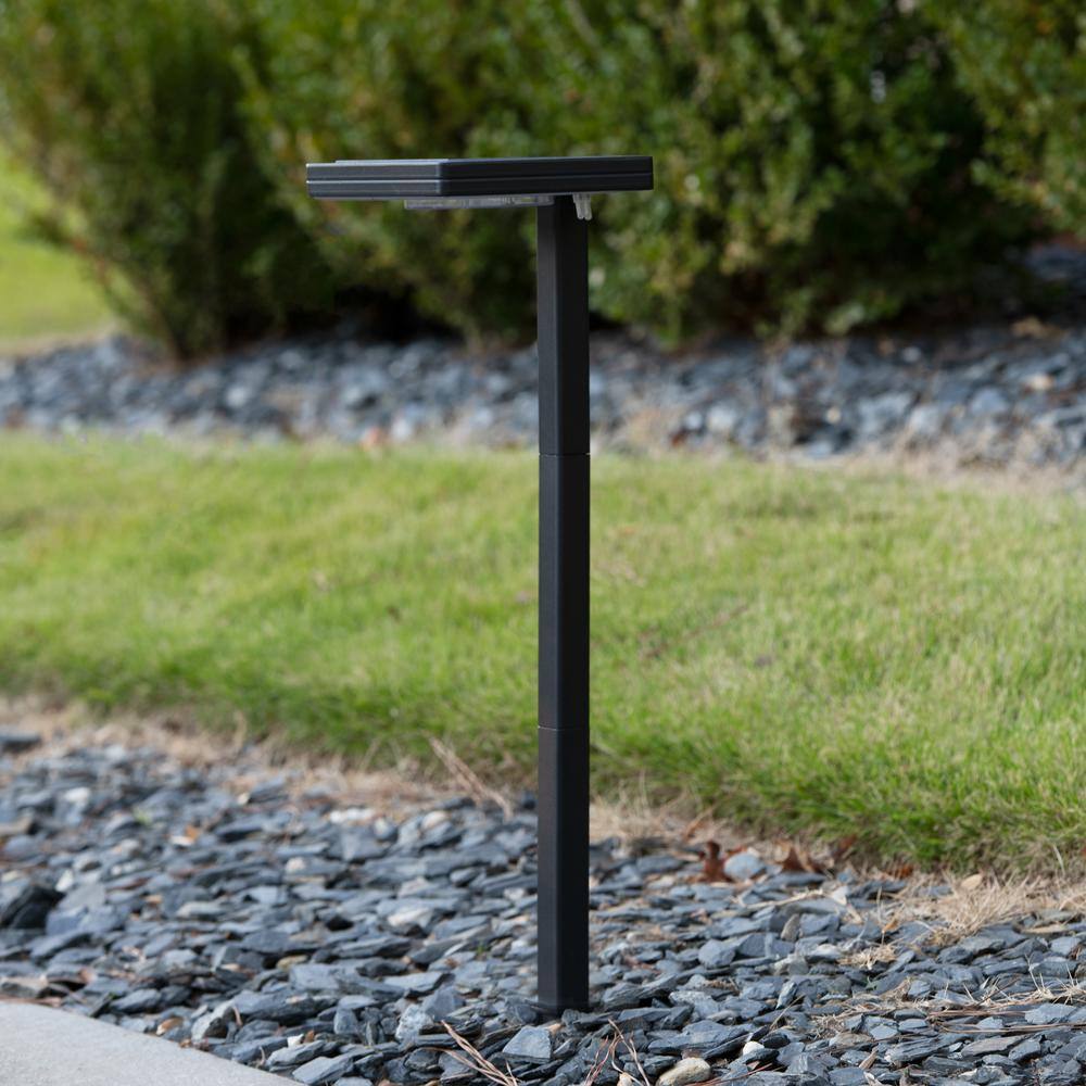 Black Cast Aluminum LED Solar Pathway Light, 26.75 Inch