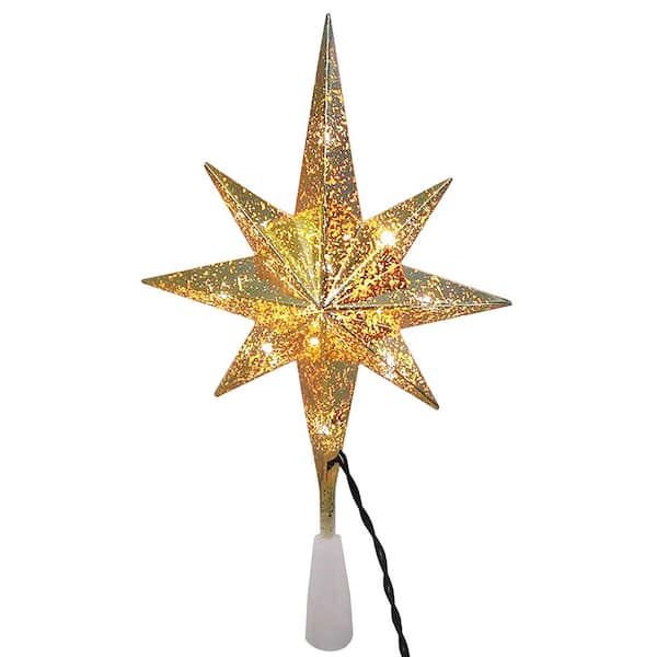 Home Accents Holiday 11 in. 10-Light Gold Mercury Tree Topper Star