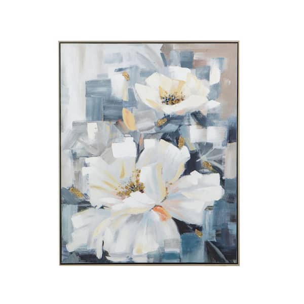Miscool Anky Framed Art Print 40.2 in. x 32.3 in. Large Rectangle Framed Wall Art Flower Canvas Print
