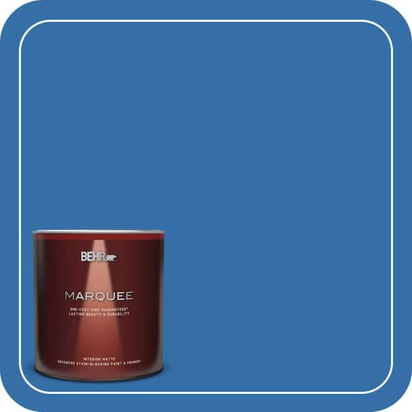 BEHR MARQUEE 1 Qt. #P520-6 Mega Blue One-Coat Hide Matte Interior Paint & Primer
