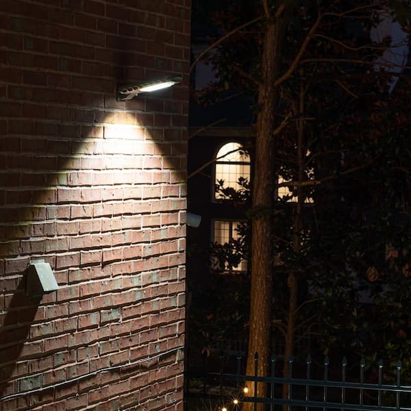 Solar 810 Lumen Dark Grey 2-in-1 Outdoor Motion Activated Security Area Wall Flood Light with Timer Wall and Post Mount