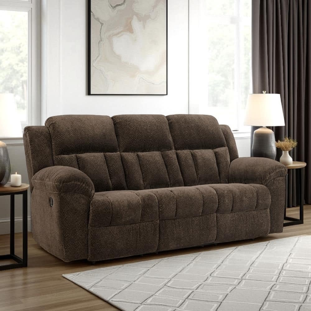Briar 91 in. Straight Arm Polyester Rectangle Sofa in Brown price history on PriceWatchPro