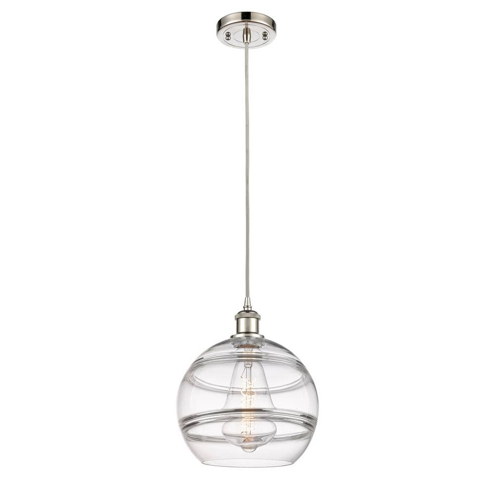 Rochester 100-Watt 1-Light Polished Nickel Standard Mini Pendant Light with Clear Glass Shade, No Bulbs Included price history on PriceWatchPro