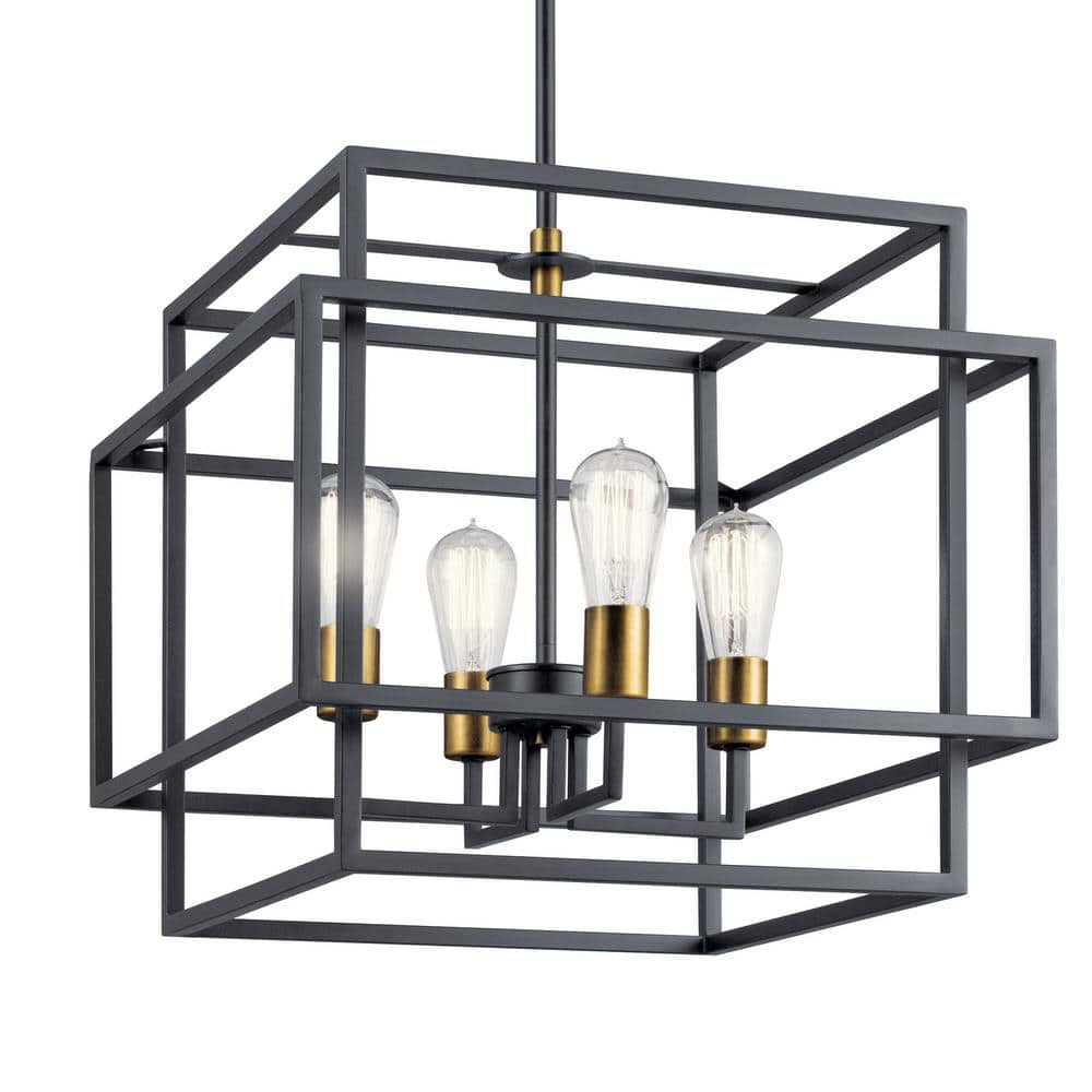 Modern Matte Black 18" Ambient 4-Light Ceiling Pendant
