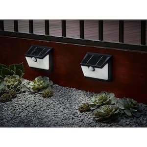 300 Lumens Connected Black Motion Sensing LED Outdoor Solar Deck Light (2-Pack)