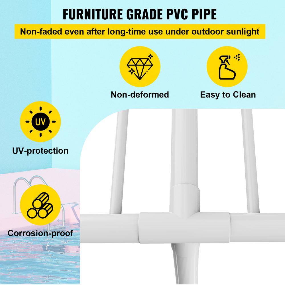 Matte White Freestanding PVC Towel Rack with 5 Holders