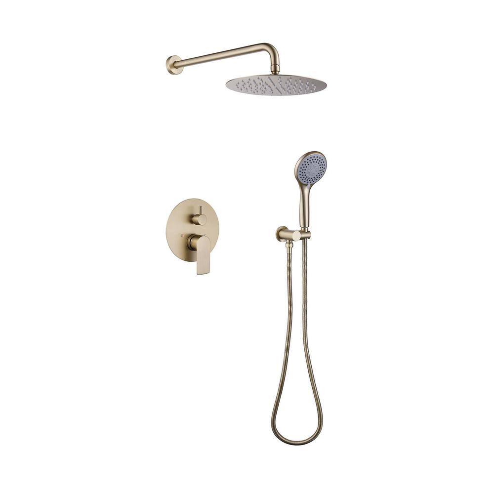 WANMAI Single Handle 2Spray Shower Faucet 1.8 GPM with Pressure Balance Wall Mounted Shower