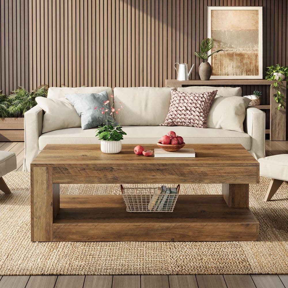 TRIBESIGNS WAY TO ORIGIN Inaayah 47.24 in. Brown Rectangle Wood