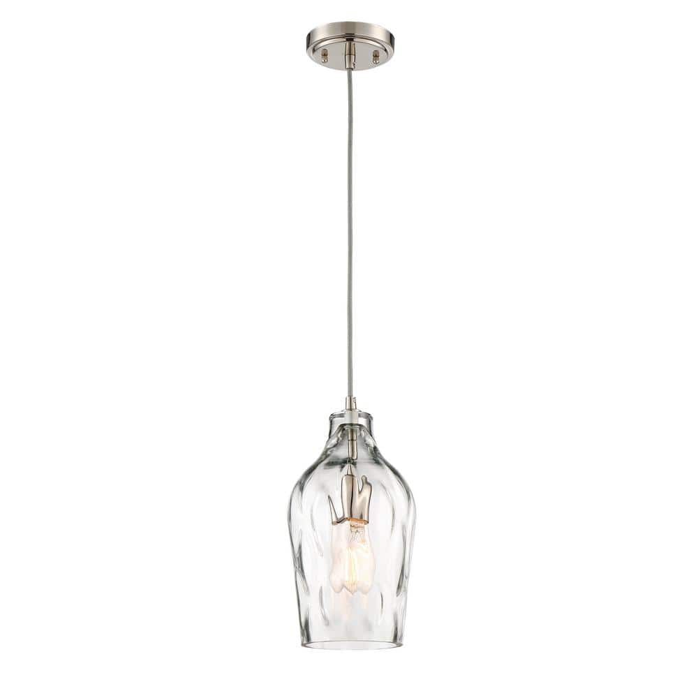 Brushed Nickel Mini Pendant with Clear Glass Shade