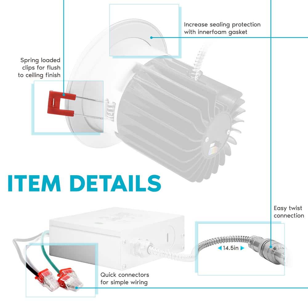 5" Selectable Color LED Recessed Lighting Kit - Energy Star Certified