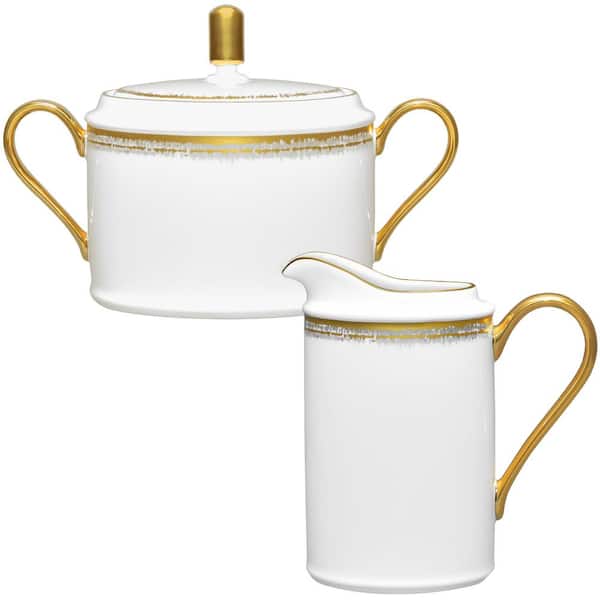 Noritake Haku (White) Bone China Sugar and Creamer Set