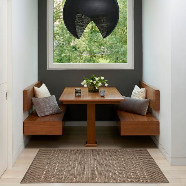Tulum Brown 3 ft. x 5 ft. All-Over Design Contemporary Area Rug