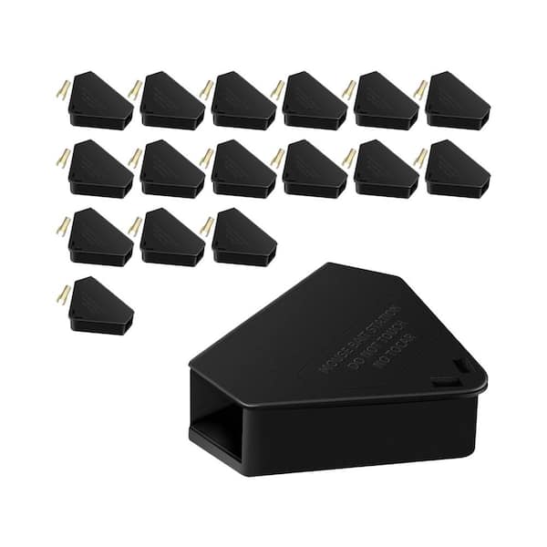 Indoor/Outdoor Mouse Bait Station with Keys, Tamper-Resistant Design, Child & Pet Safe, 8-Pack