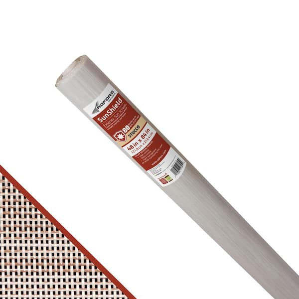 Saint-Gobain ADFORS 48 in. x 84 in. Stucco Polyester Sunshield 80 Solar Screen Roll for Windows, Doors and Shades