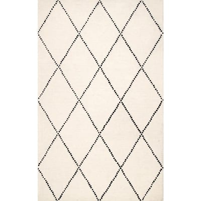 nuLOOM Dotted Diamond Trellis Ivory 6 ft. x 9 ft. Area Rug-MTVS176D-609 ...