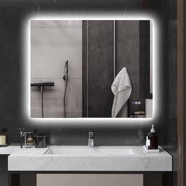 Blisstyle 39.4 in. W x 31.5 in. H Rectangle Framless Mirror Wall Mirror Vanity Mirror