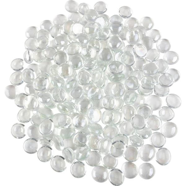 Lavish Home 10 lb. Flat Glass Marbles, Diamond Clear