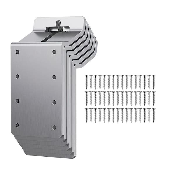 Afoxsos Stainless Steel T-Post Mounting Bracket 6-Pieces Target Hanger Fence Bracket for Mailbox Wood Signs Birdhouse 1.5 Width