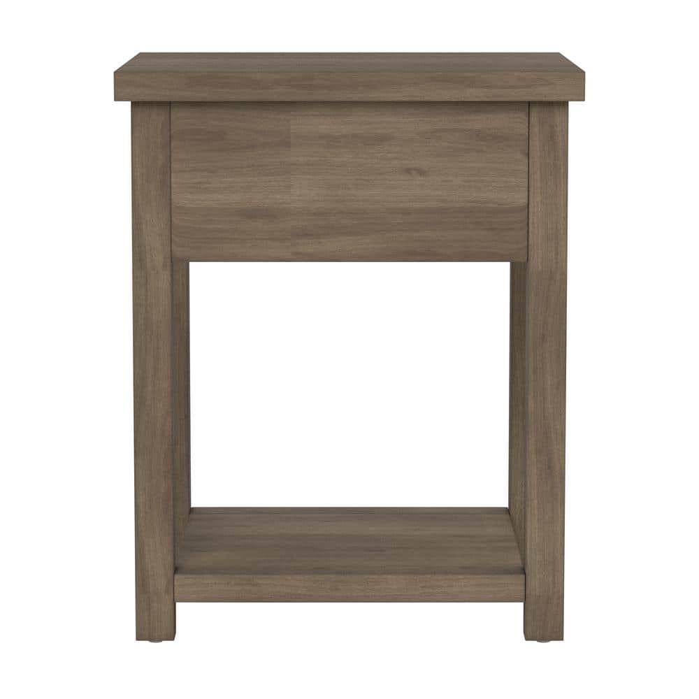 Knotty Gray Oak Rectangular Accent Table with Storage