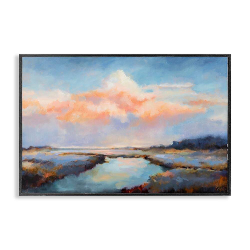 River with Pastel Clouds by Odile Black Framed Nature Giclee Art Print 20 in. x 30 in. price history on PriceWatchPro