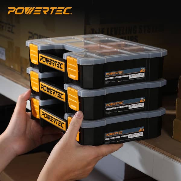 POWERTEC Small Parts Organizer and Tool Box, 10 Compartments