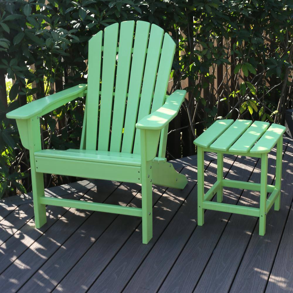 Mint Green Plastic Adirondack Armchair for Outdoor Use