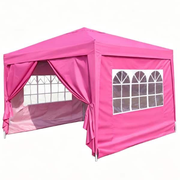 10 ft. x 10 ft. Dark Pink Outdoor Pop Up Tent with Removable