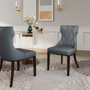 Manhattan Comfort Grand Light Grey Faux Leather Dining Arm Chair (Set of 2)  2-DC048AR-LG - The Home Depot