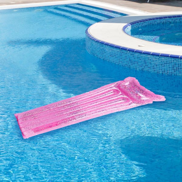 Northlight 67 Inflatable Pink Glitter Swimming Pool Lounge